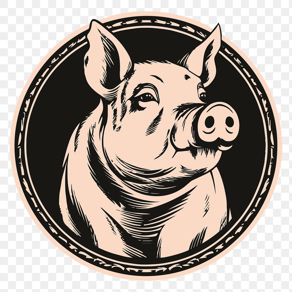 PNG Pig animal mammal logo. AI generated Image by rawpixel.