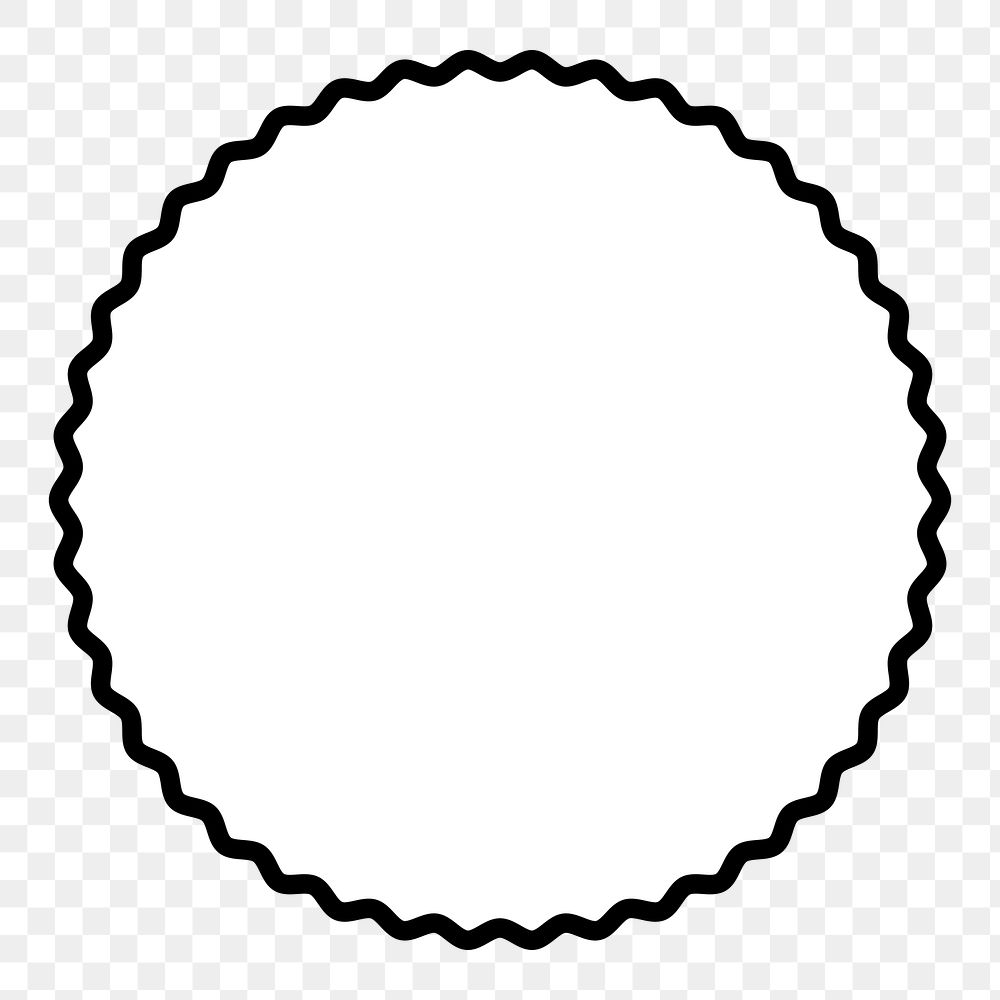 PNG white starburst round badge, transparent background