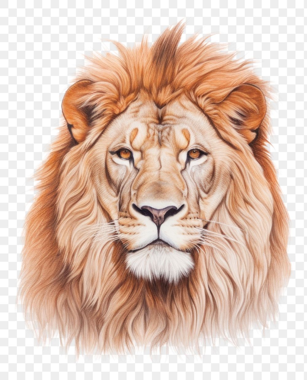 PNG Lion drawing mammal animal. AI generated Image by rawpixel.