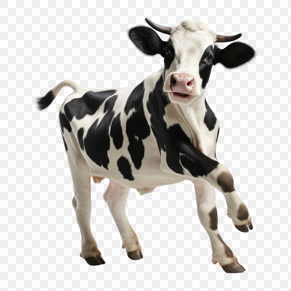 PNG  Happy smiling dancing cow livestock mammal animal