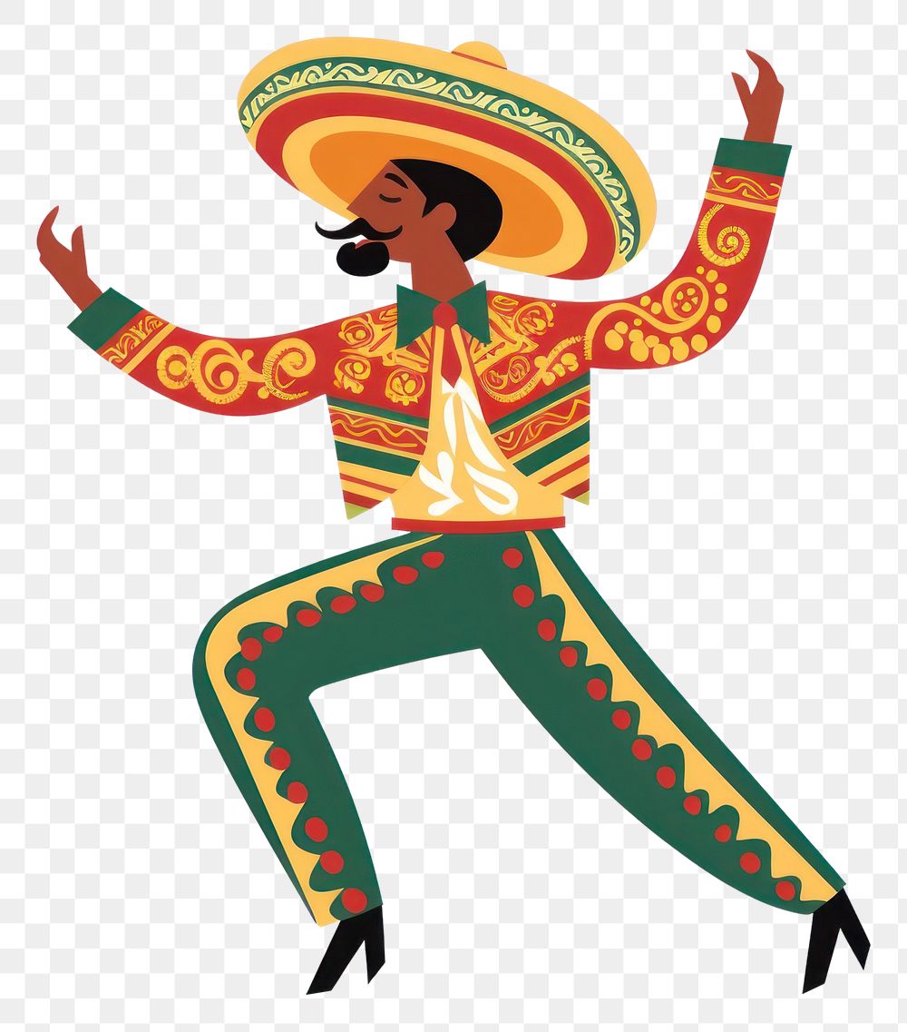 PNG Man dancing sombrero performance. AI generated Image by rawpixel.