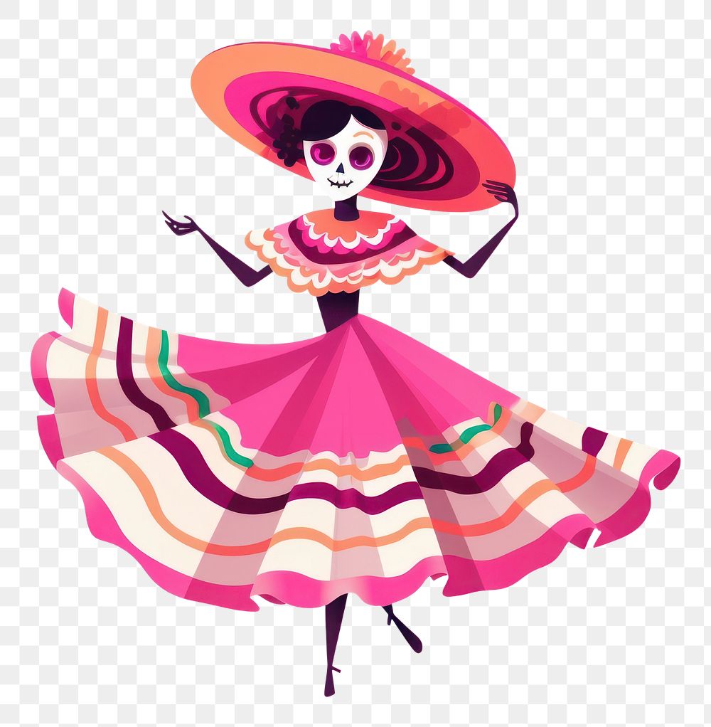 PNG Lady dancing sombrero entertainment. AI generated Image by rawpixel.