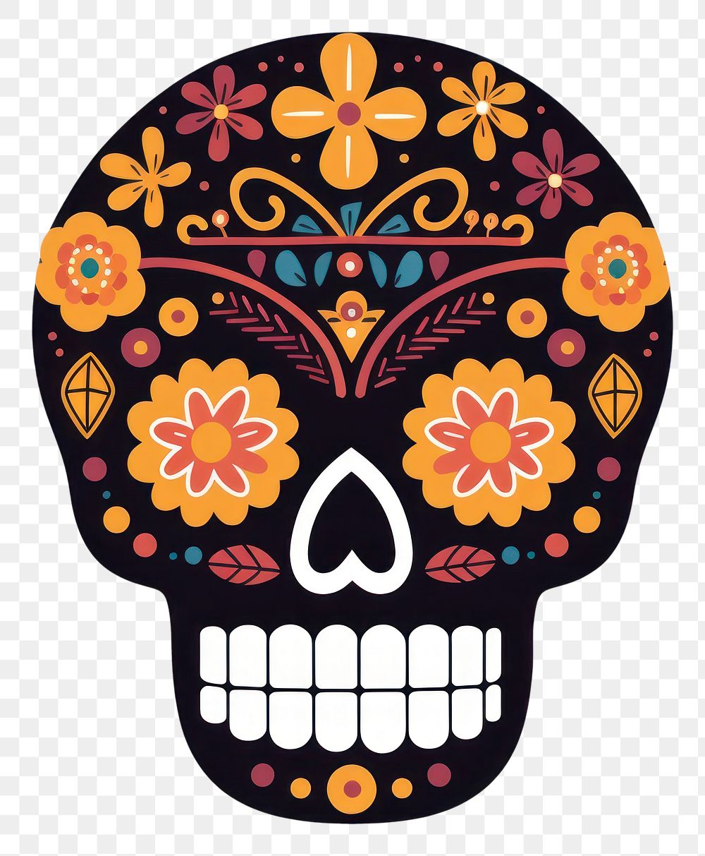 PNG Skull graphics pattern art. AI generated Image by rawpixel.