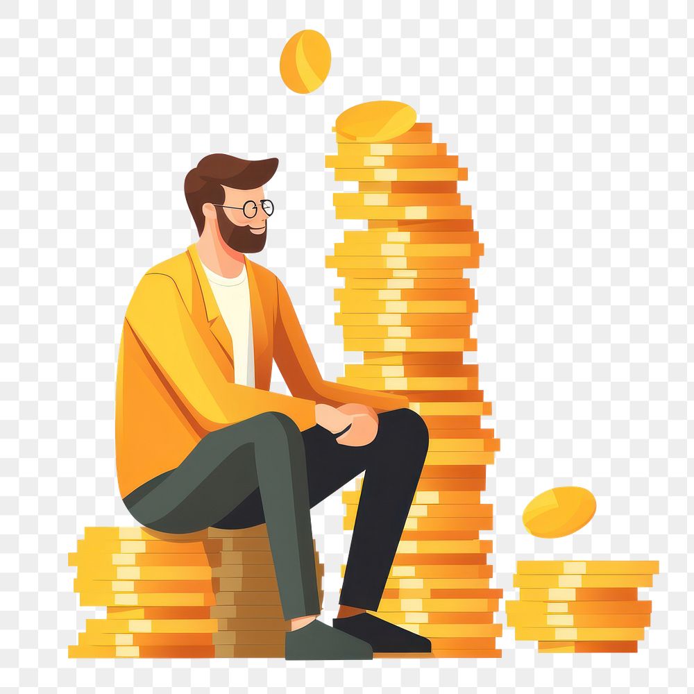 PNG A person working sitting adult coin. AI generated Image by rawpixel.