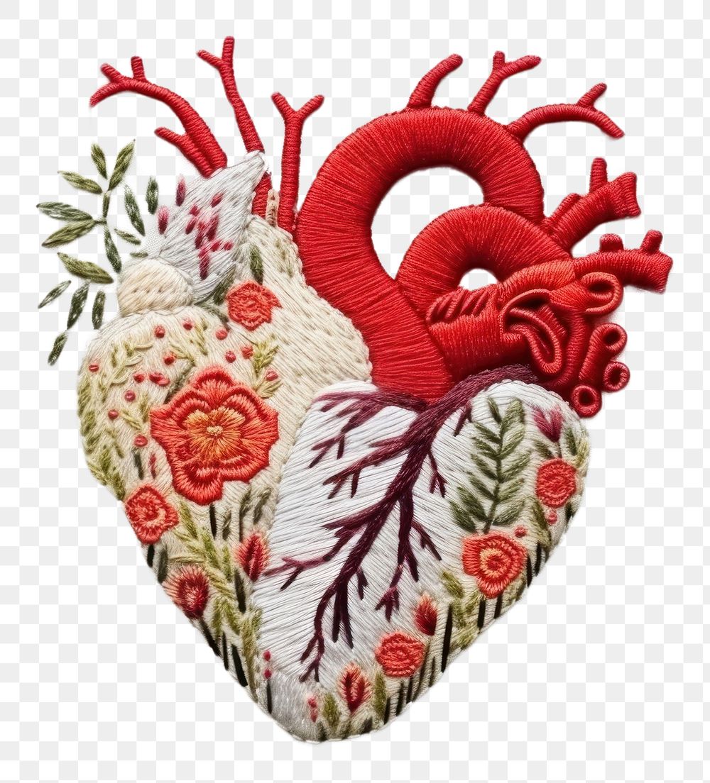PNG Heart embroidery pattern representation