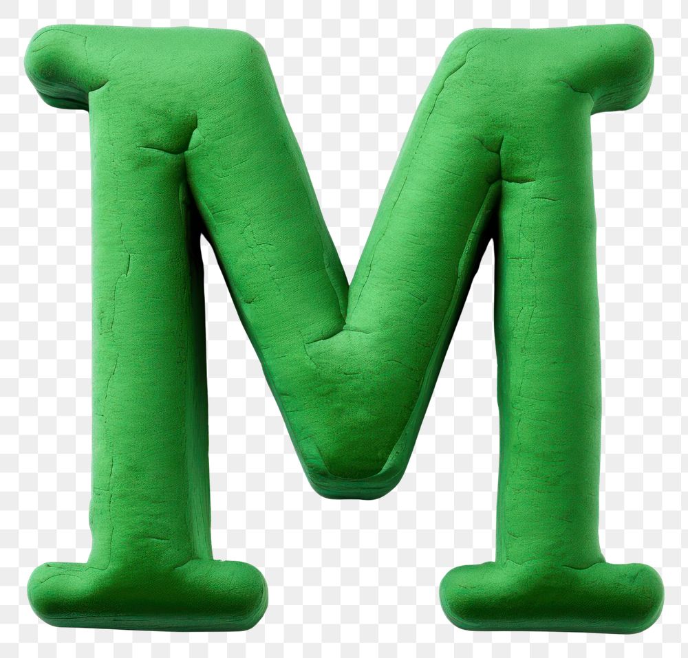 PNG M letters plasticine green alphabet text. AI generated Image by rawpixel.
