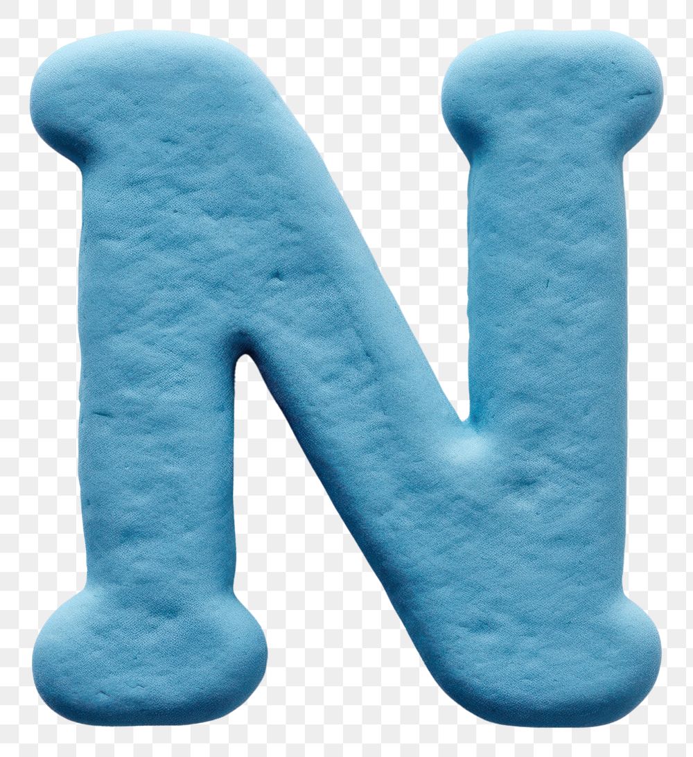 PNG N letters plasticine text turquoise alphabet. AI generated Image by rawpixel.