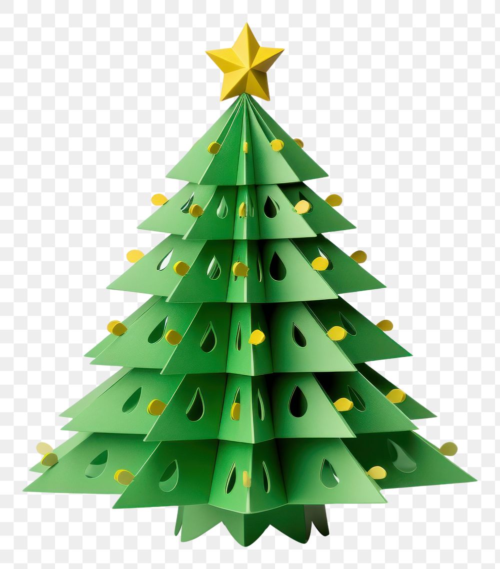 PNG Christmas tree, paper craft, transparent background