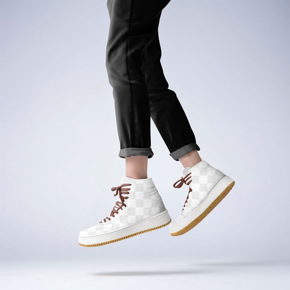 Ankle sneakers png transparent mockup