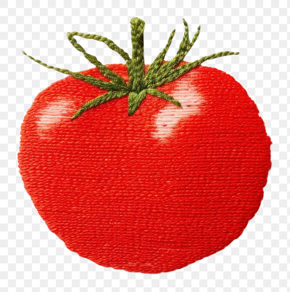 PNG Tomato embroidery vegetable fruit. AI generated Image by rawpixel.