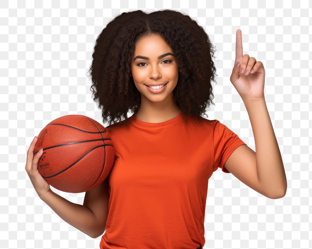 PNG Young african american woman basketball portrait holding. AI generated Image by rawpixel.