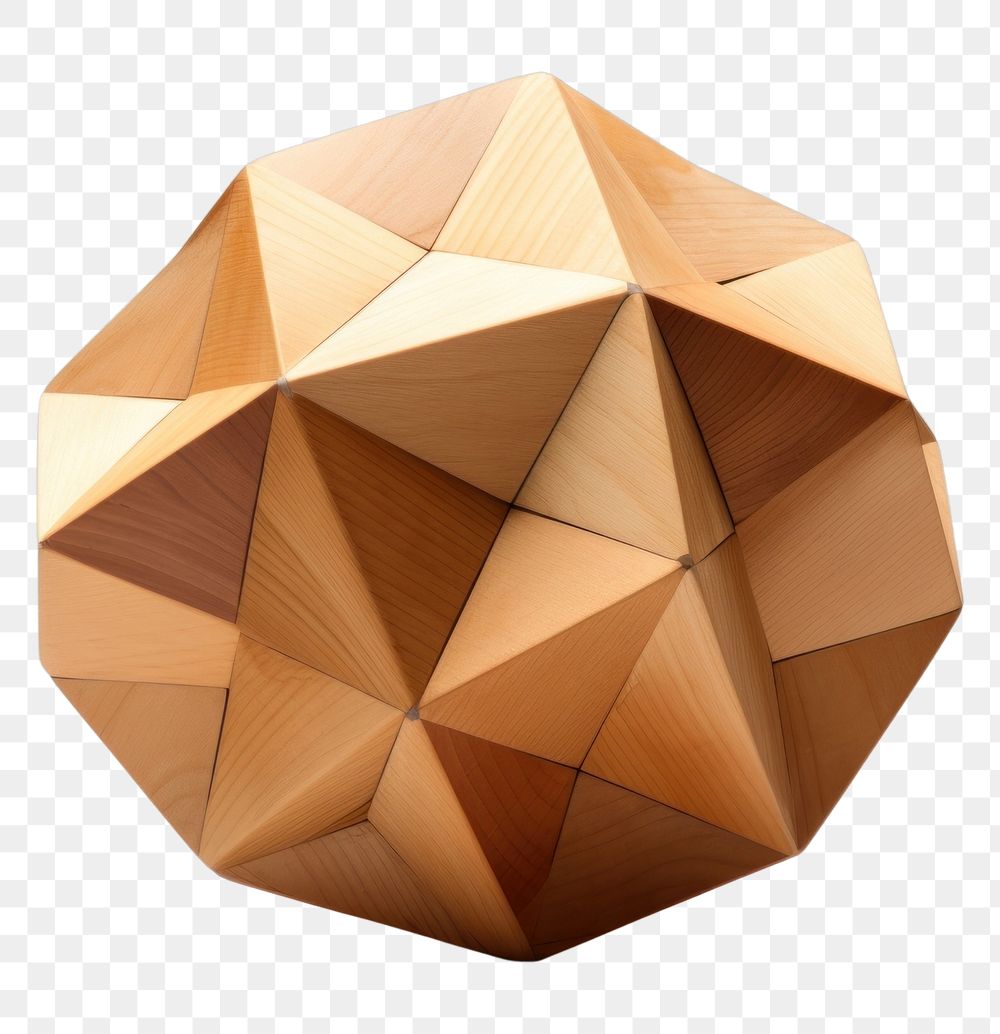 PNG Polyhedra wood origami shape. AI generated Image by rawpixel.