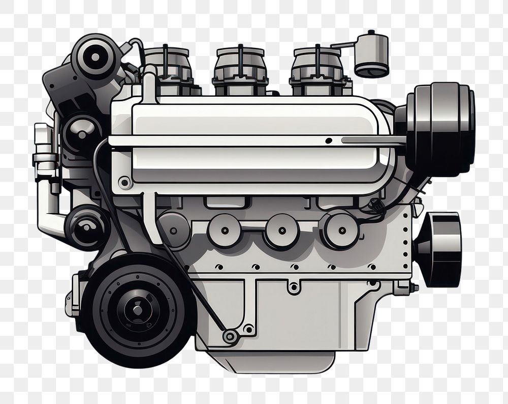 PNG  Diesel engine white background technology. AI generated Image by rawpixel.