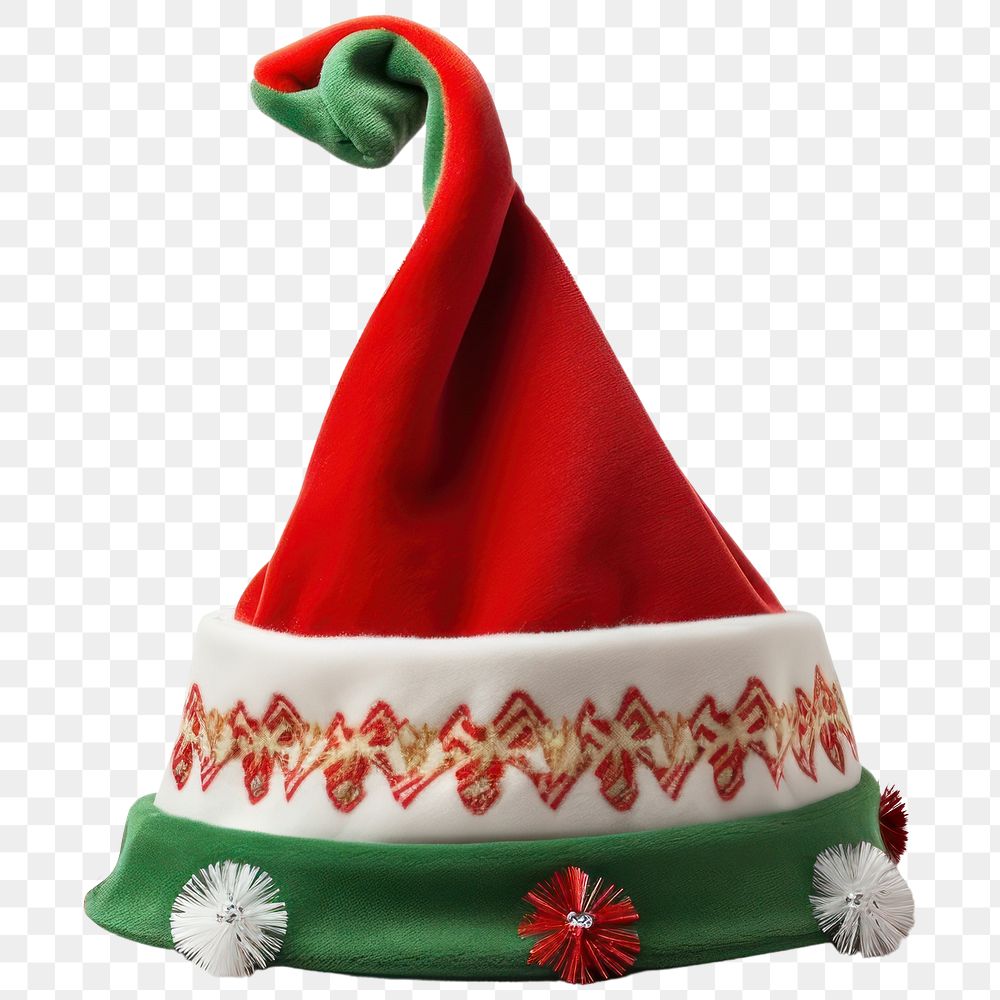 PNG  Christmas elf hat white background celebration decoration. AI generated Image by rawpixel.