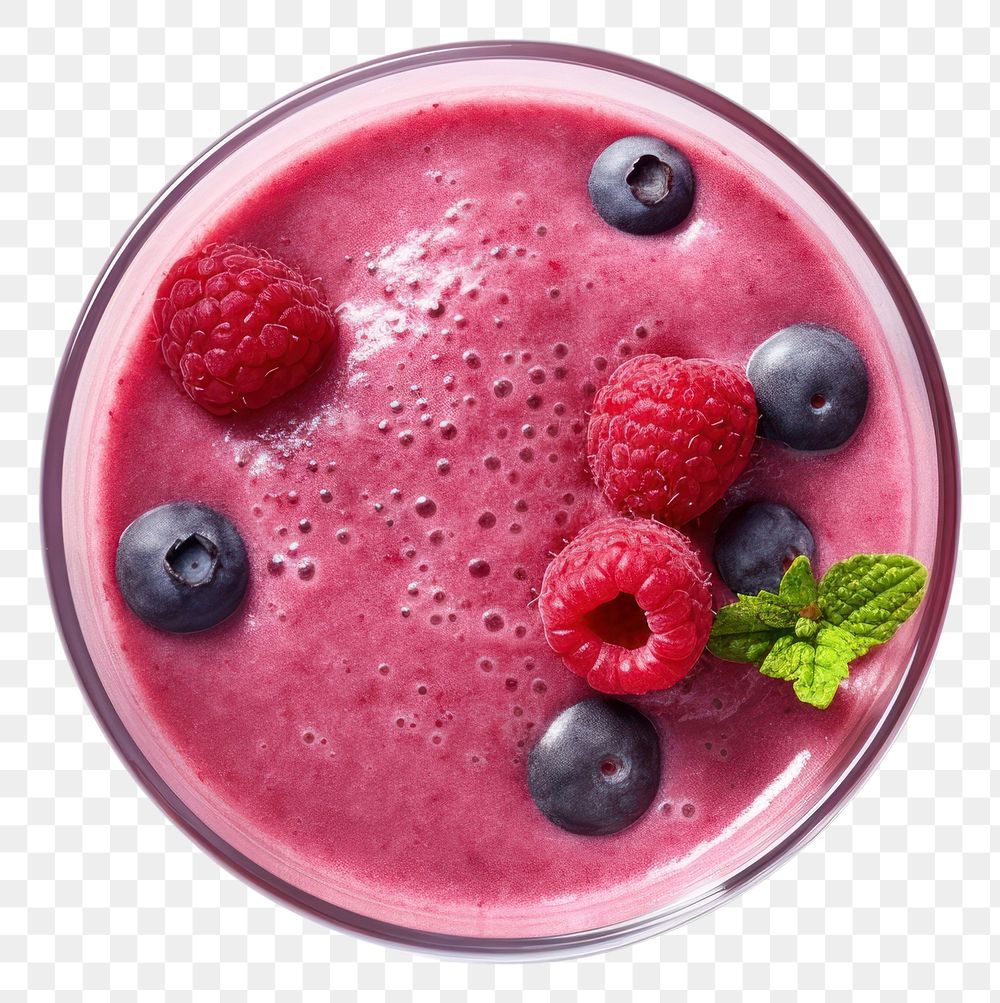 PNG  Smoothie raspberry blueberry dessert. AI generated Image by rawpixel.