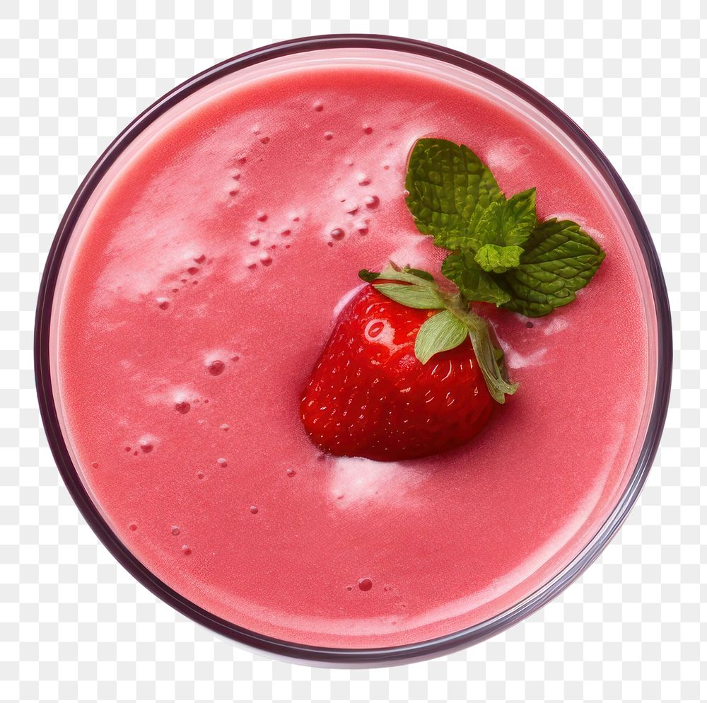 PNG  Smoothie strawberry dessert fruit. AI generated Image by rawpixel.