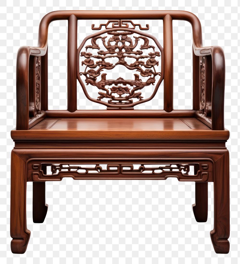 PNG Chinese tranditional armchair furniture throne white background. AI generated Image by rawpixel.
