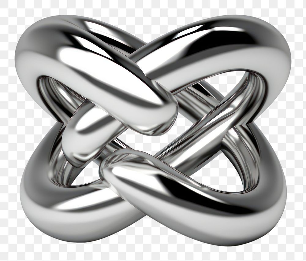 PNG Geometry interlocked platinum jewelry silver. AI generated Image by rawpixel.