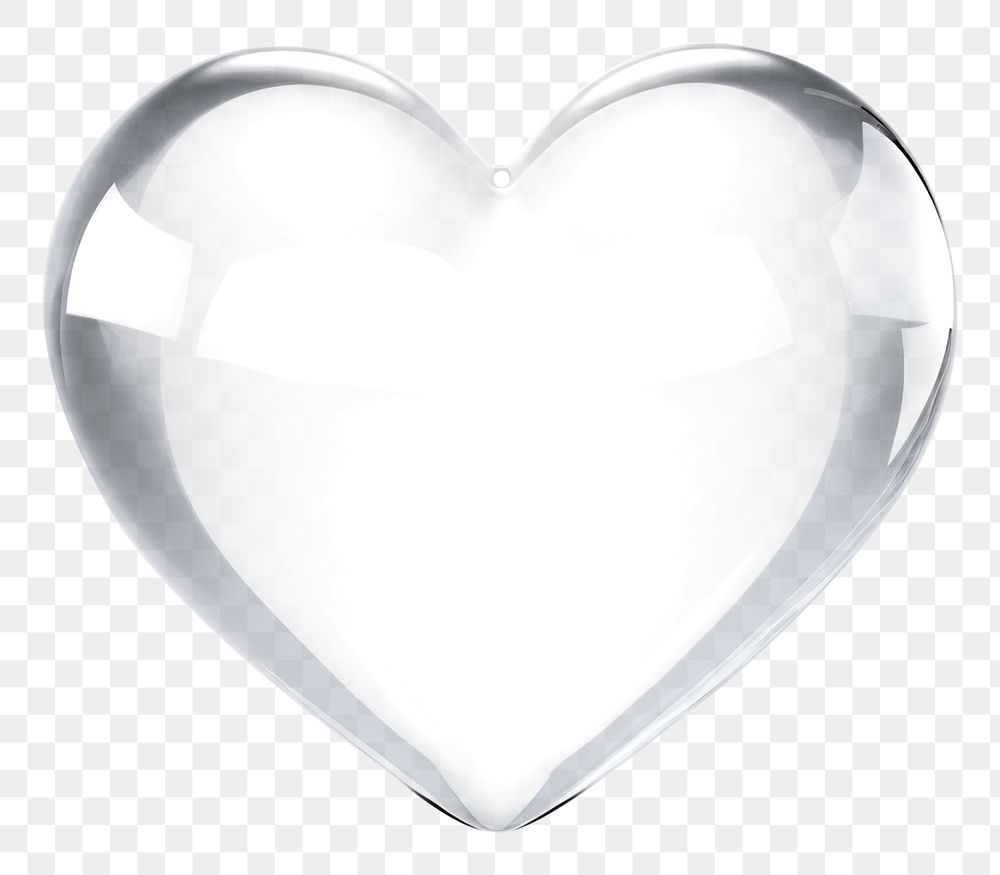 PNG Heart shape jewelry glass white