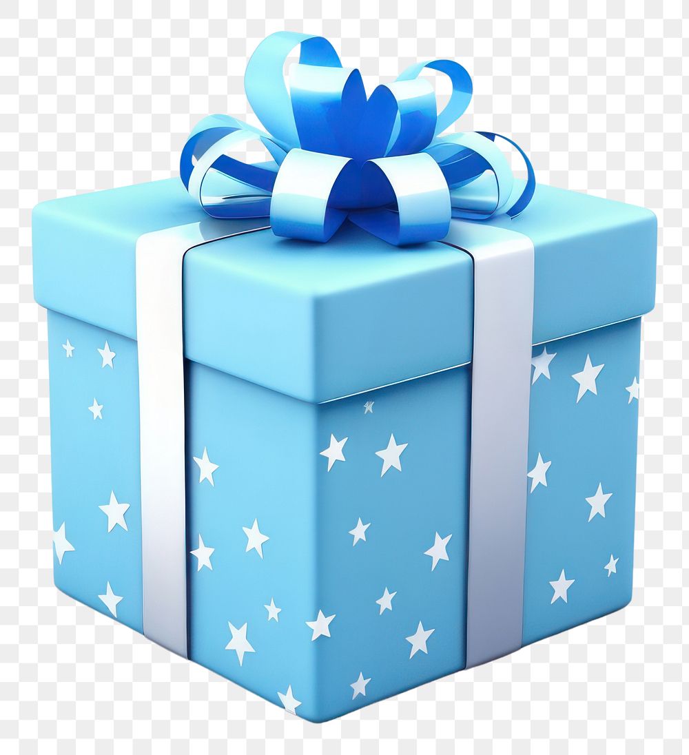 PNG Gift box blue white background celebration. AI generated Image by rawpixel.
