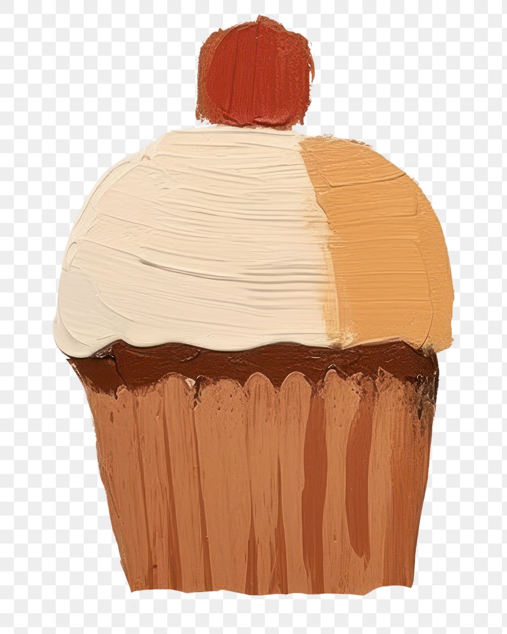 PNG Brown cupcake art dessert food. AI generated Image by rawpixel.