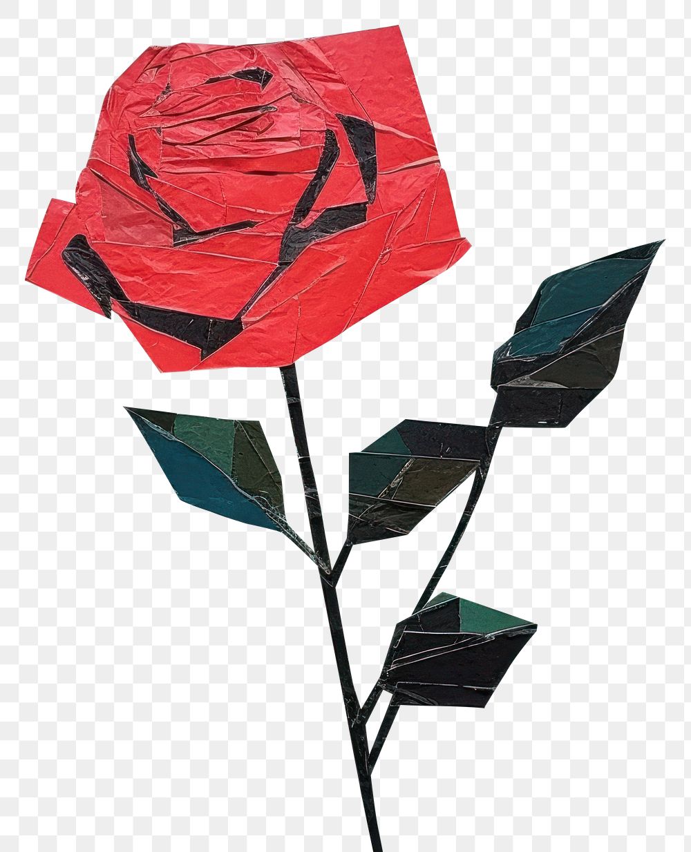 PNG Red rose bouquet art painting collage. AI generated Image by rawpixel.