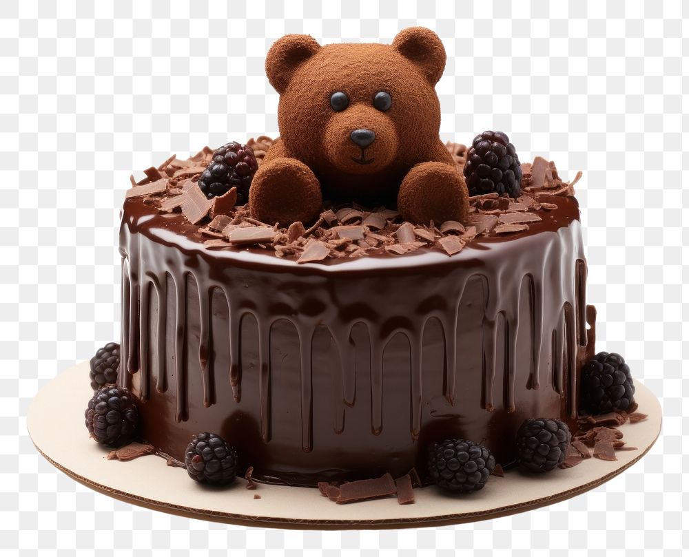 PNG  Bear cake dessert food toy. AI generated Image by rawpixel.