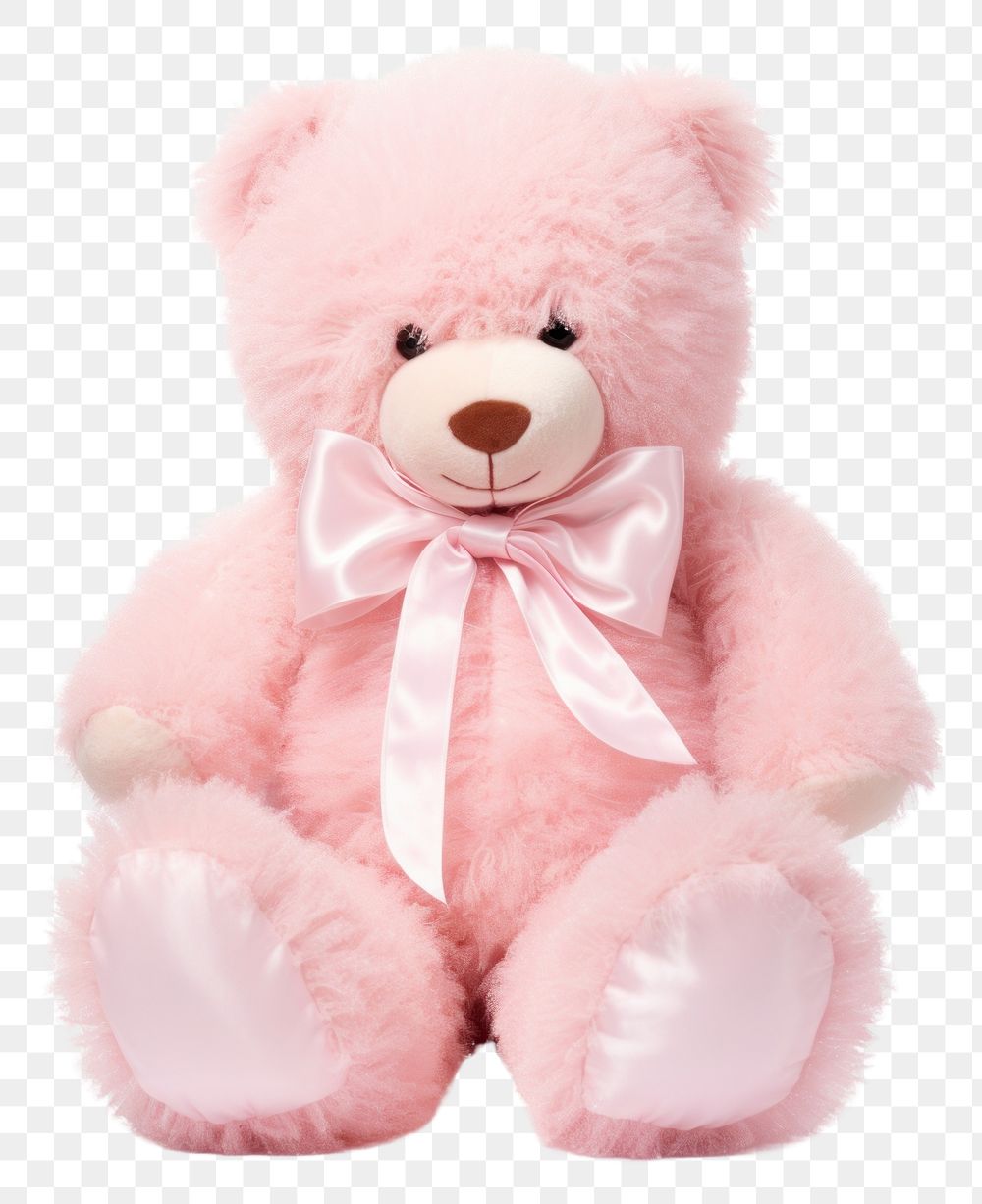 PNG  Teddy bear pink toy white background