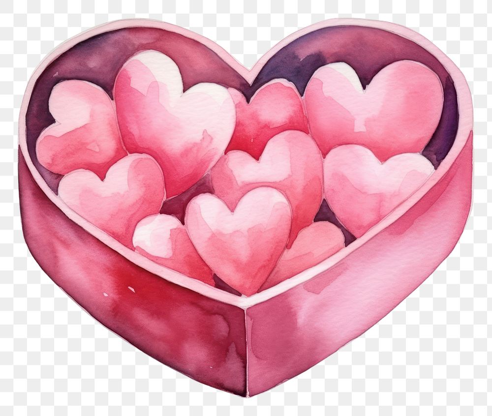 PNG Heart shape pink box. AI generated Image by rawpixel.