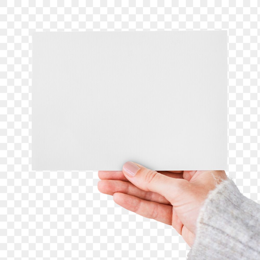 Blank card png, design element, transparent background