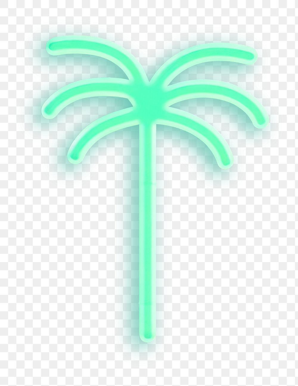 PNG Pastel neon coconut tree light symbol line. AI generated Image by rawpixel.