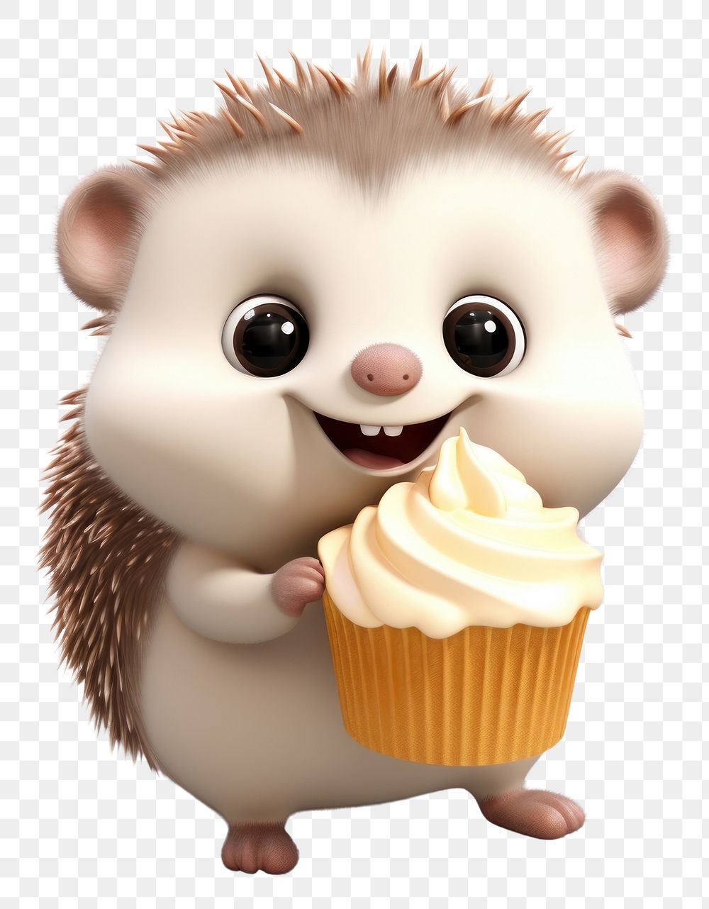 PNG  Baby hedgehog dessert mammal animal. 