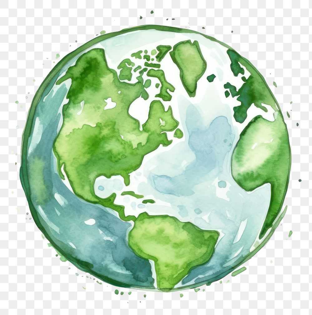 PNG  Green Earth icon earth drawing planet. AI generated Image by rawpixel.