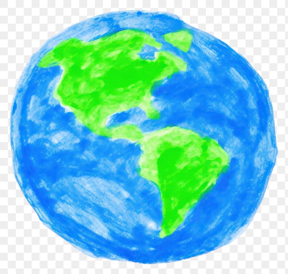 PNG  Earth drawing planet globe. AI generated Image by rawpixel.