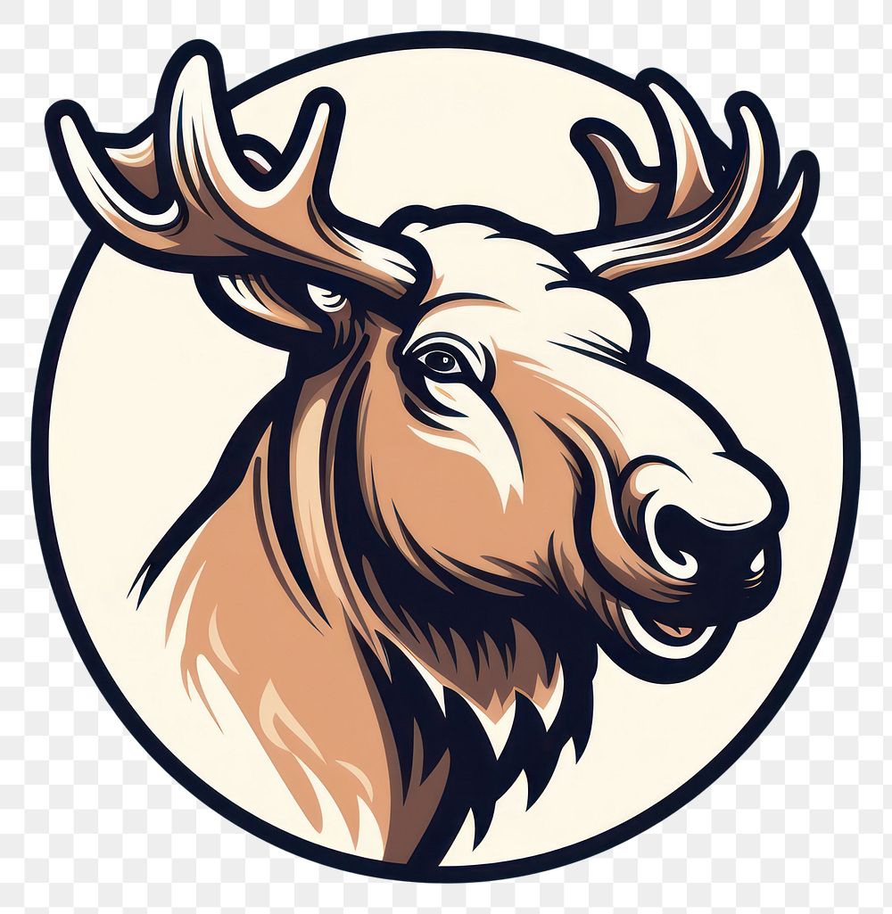 PNG  Moose logo animal mammal. AI generated Image by rawpixel.