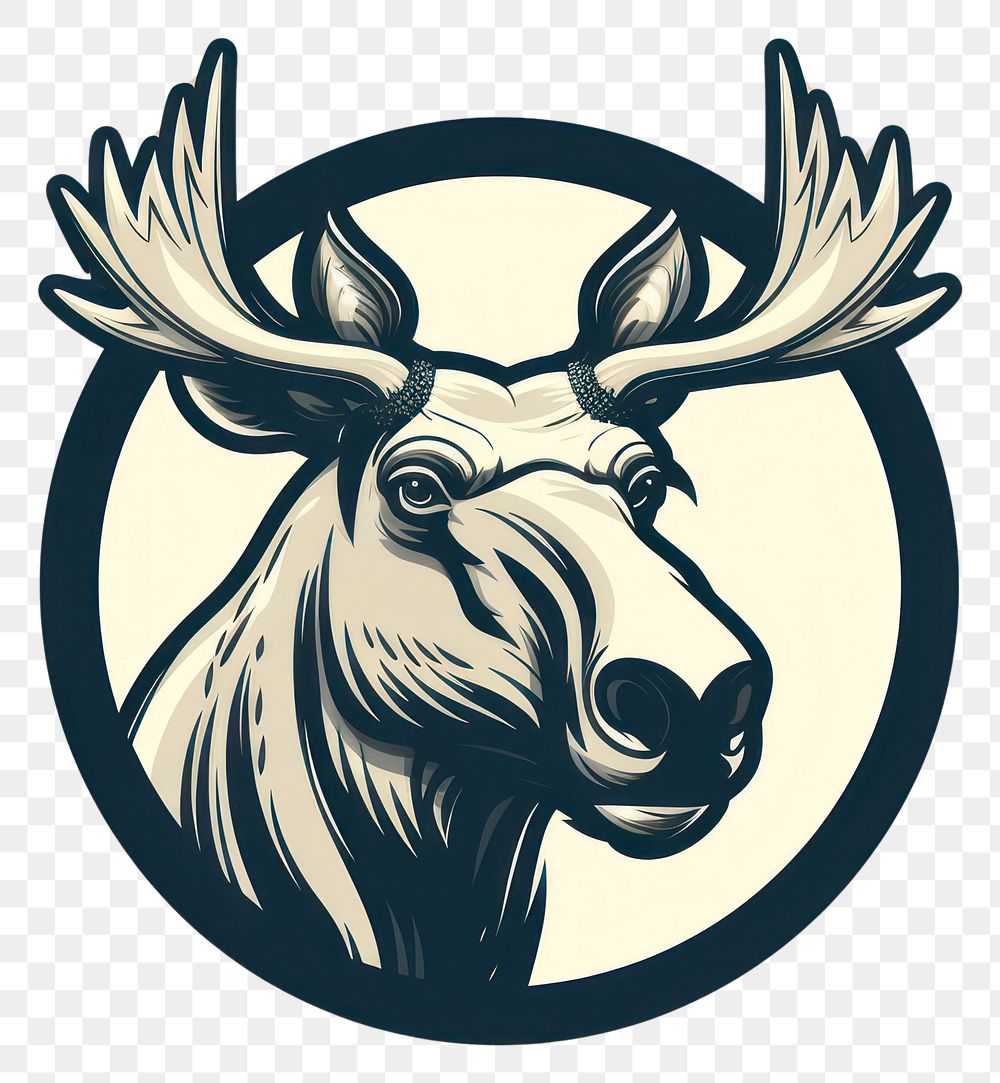 PNG  Moose logo wildlife animal. AI generated Image by rawpixel.