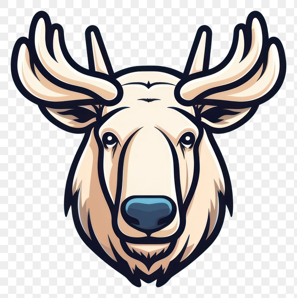 PNG  Moose animal mammal logo. AI generated Image by rawpixel.