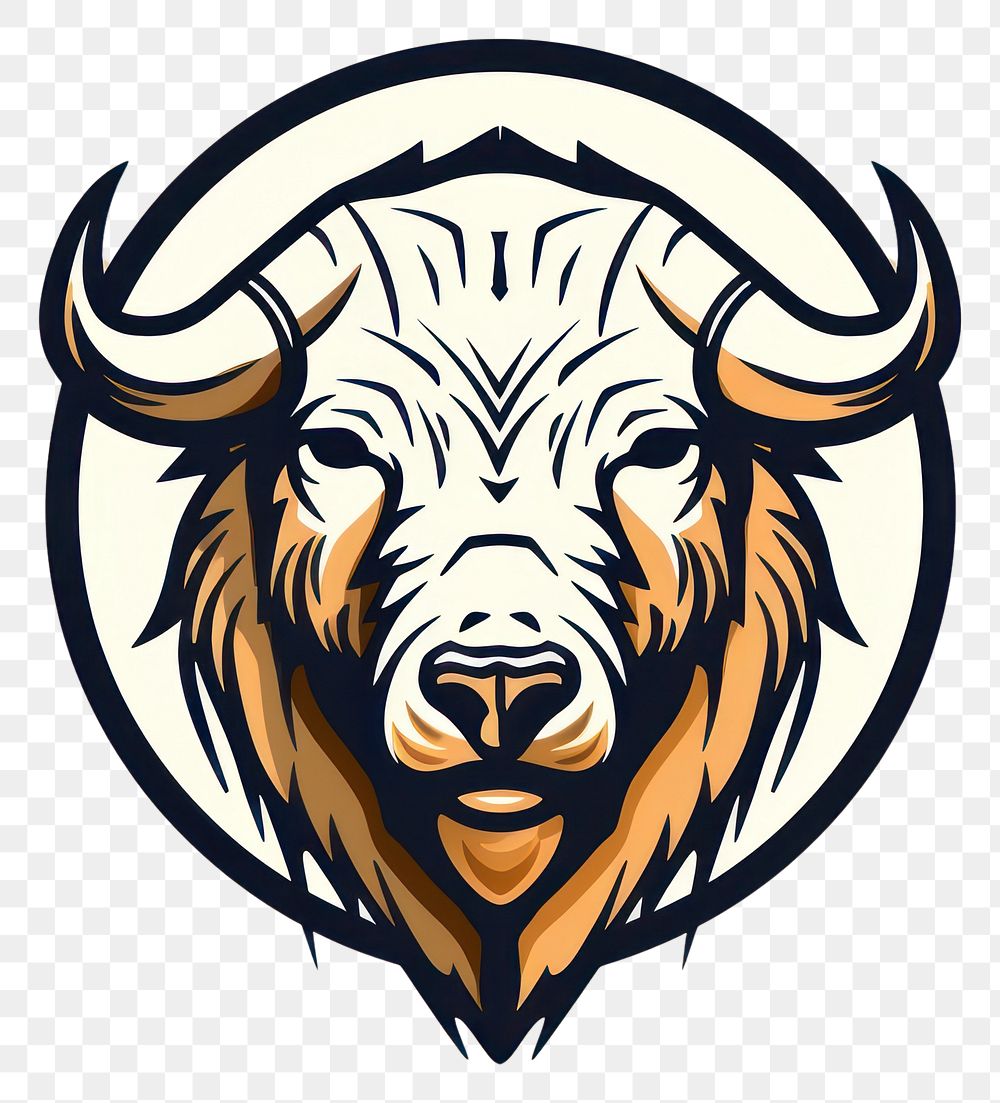 PNG  Buffalo logo animal mammal. AI generated Image by rawpixel.