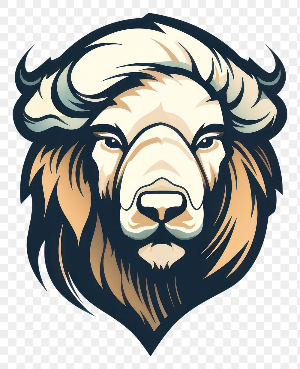 PNG  Buffalo logo mammal animal. AI generated Image by rawpixel.