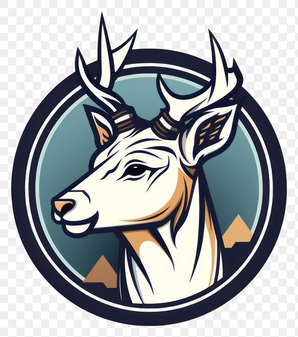 PNG  Deer logo animal mammal. AI generated Image by rawpixel.