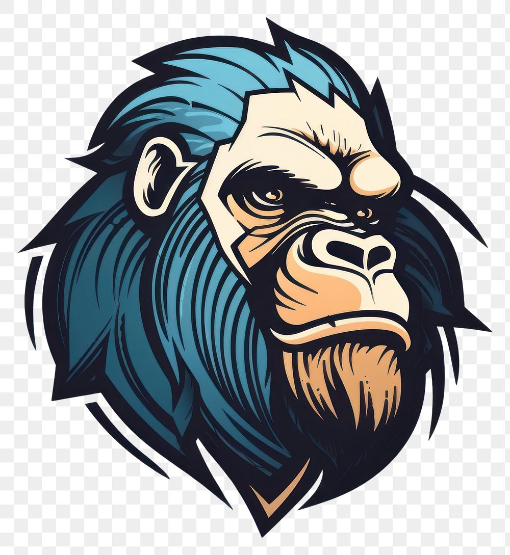 PNG  Gorilla animal mammal logo. AI generated Image by rawpixel.