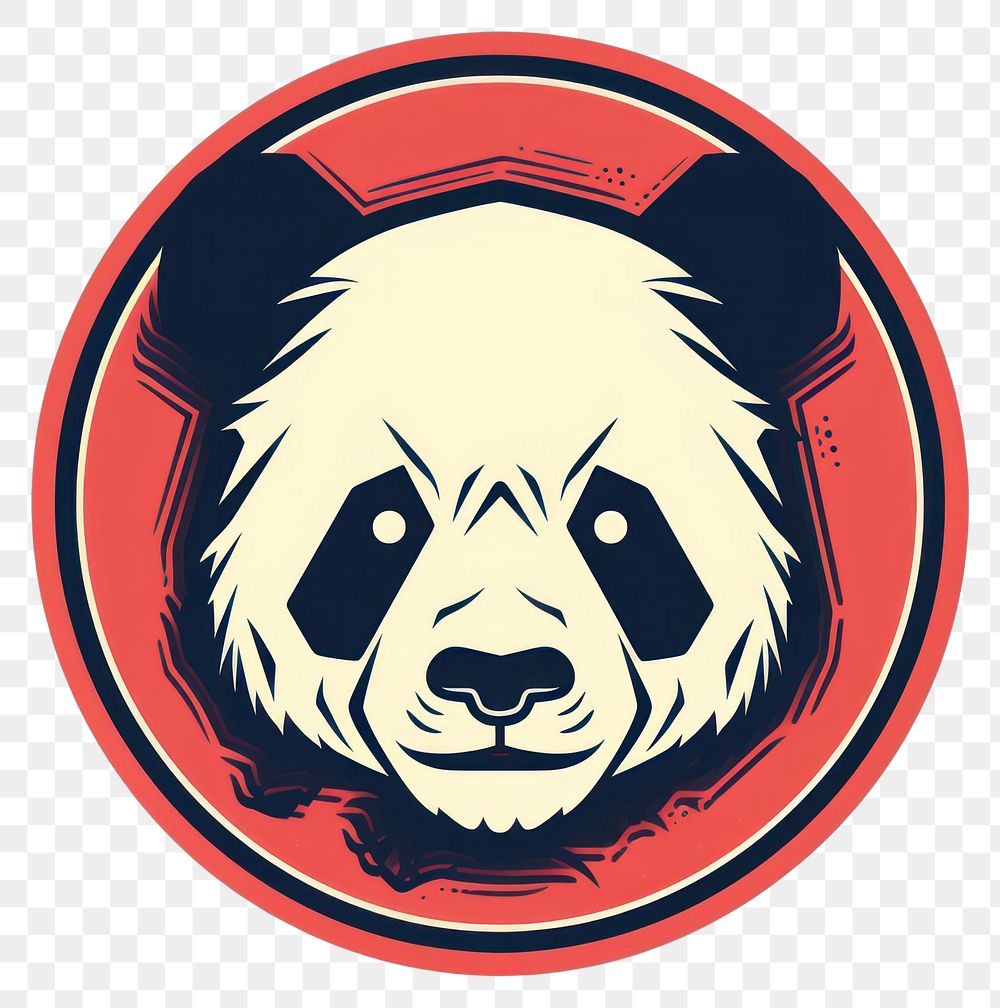 PNG  Panda logo art representation. AI generated Image by rawpixel.