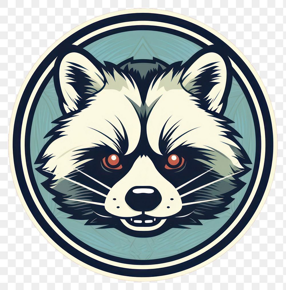 PNG  Logo carnivora raccoon cartoon. AI generated Image by rawpixel.