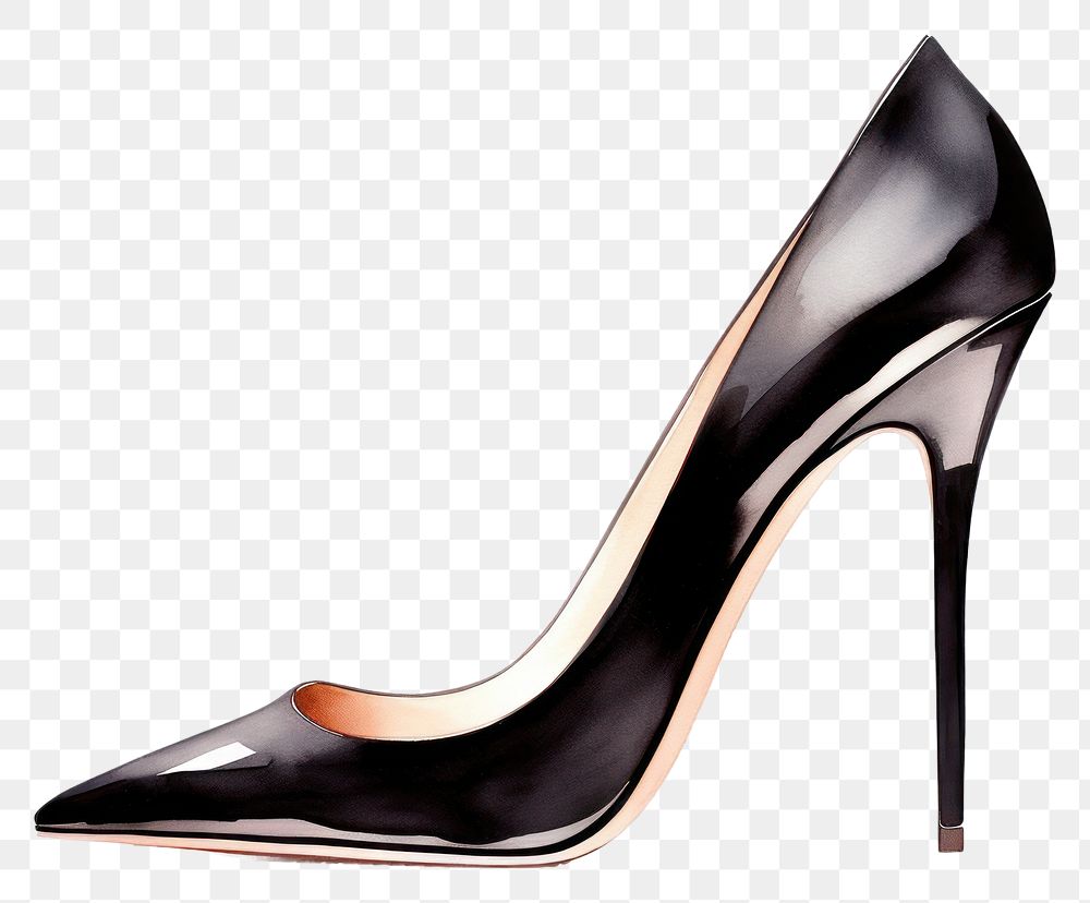 PNG Black stiletto footwear shoe elegance. AI generated Image by rawpixel.