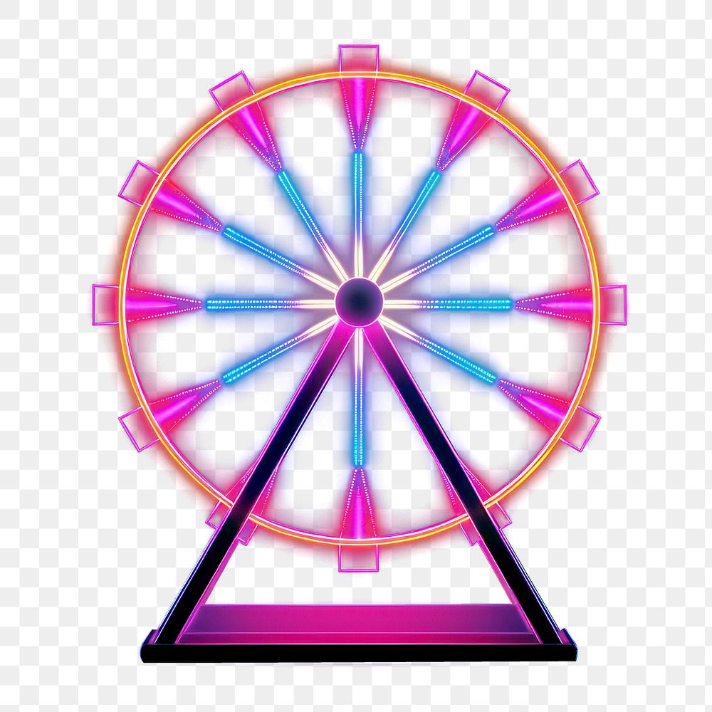 PNG Ferris wheel light neon night. AI generated Image by rawpixel.