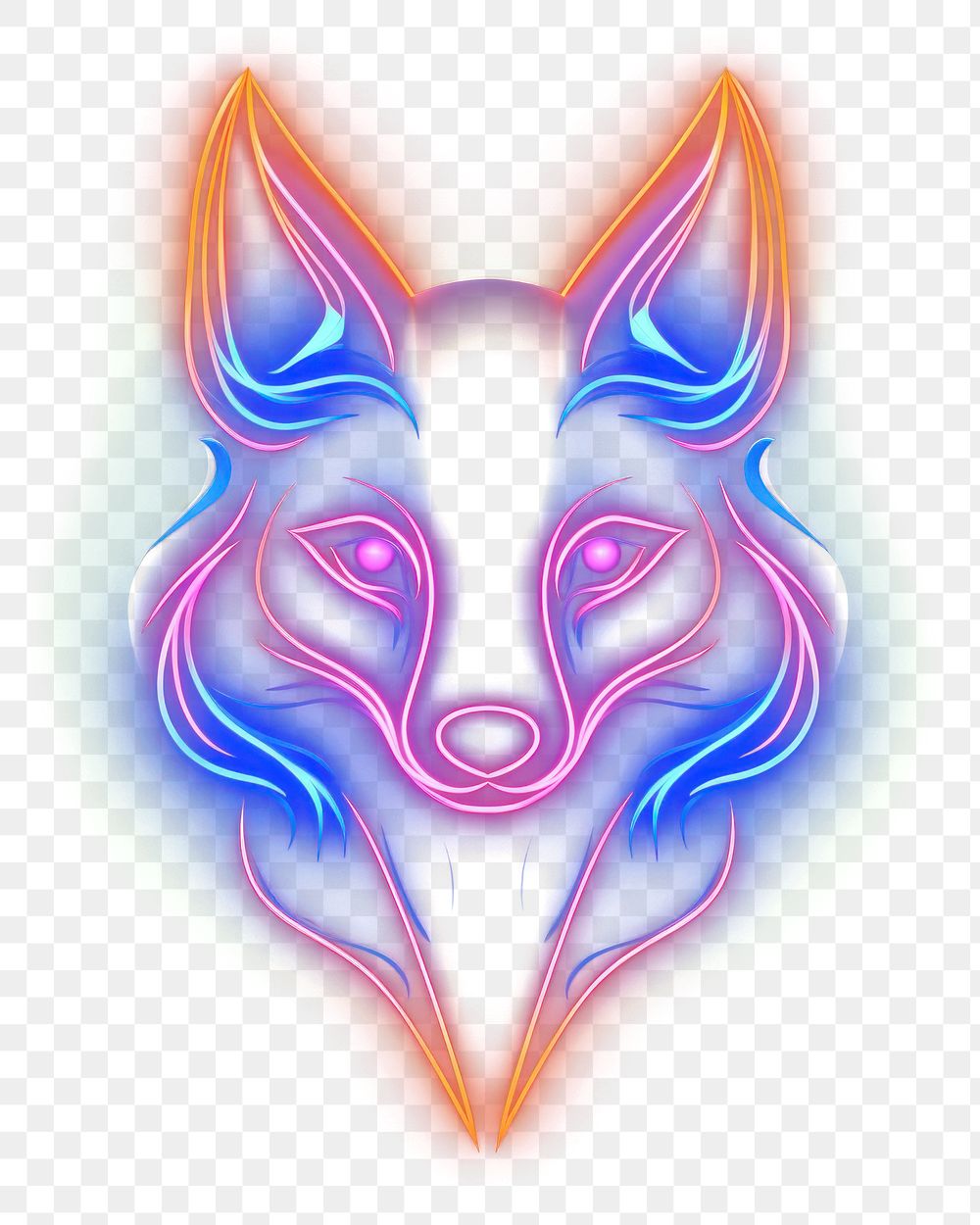 PNG Fox light neon nature. AI generated Image by rawpixel.