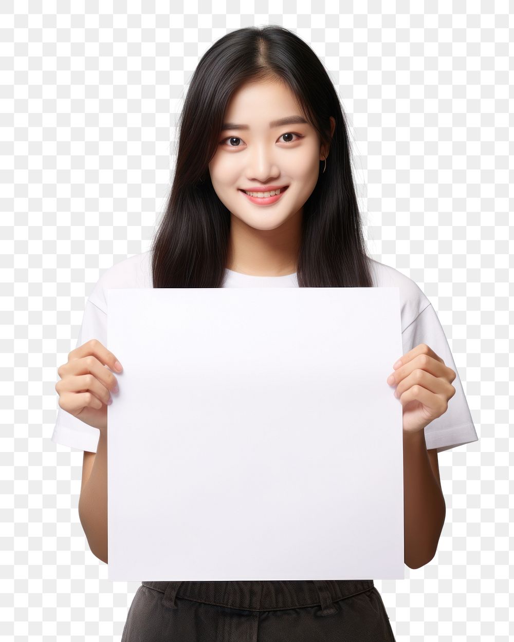 PNG A asian girl portrait holding adult. AI generated Image by rawpixel.