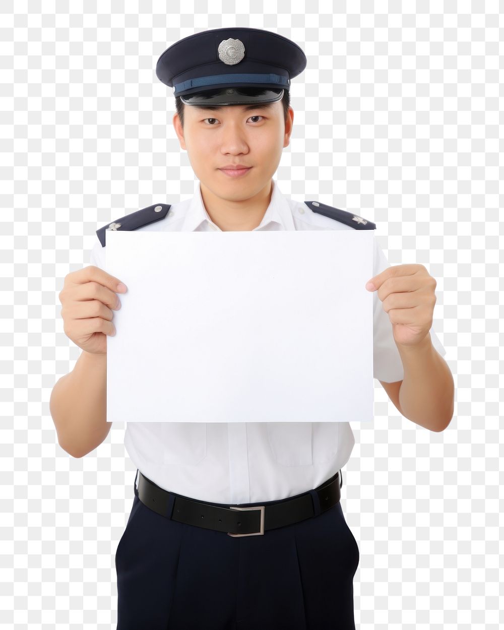 PNG A asian police men portrait paper accessories. AI generated Image by rawpixel.
