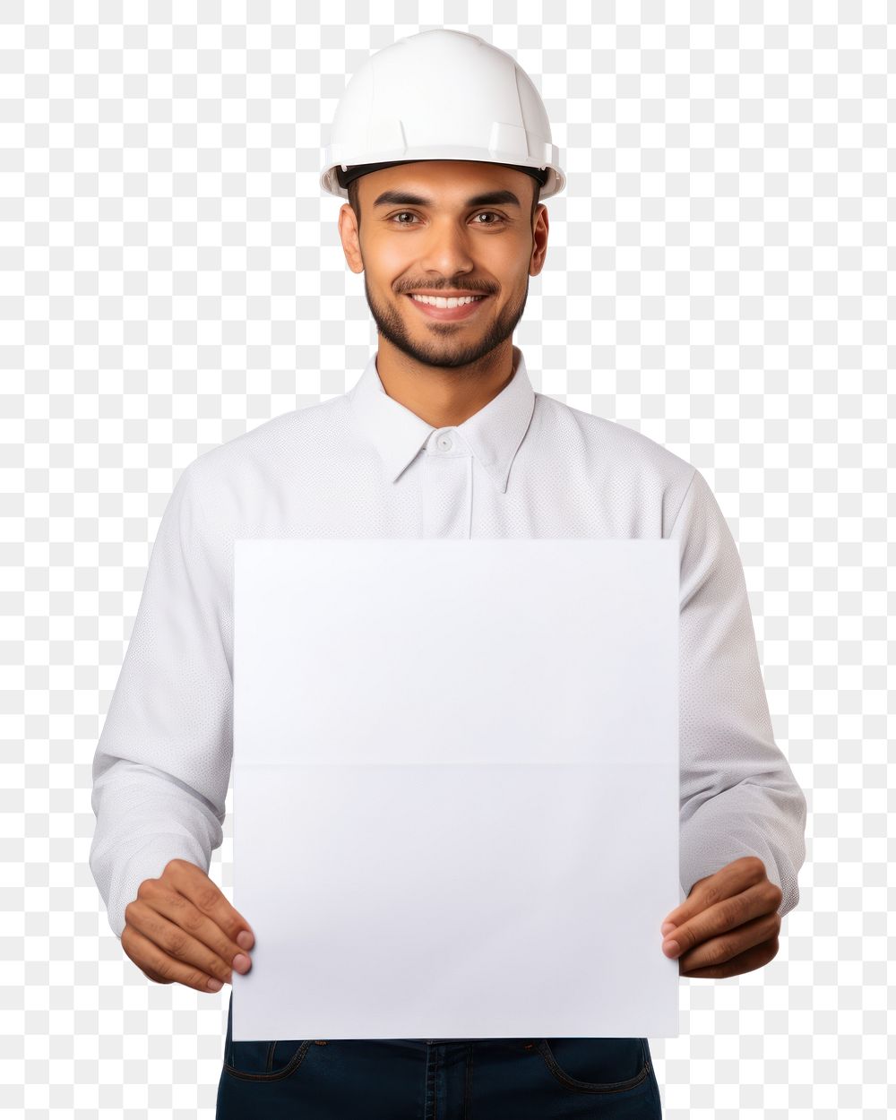 PNG A engineer latin man portrait holding hardhat. AI generated Image by rawpixel.