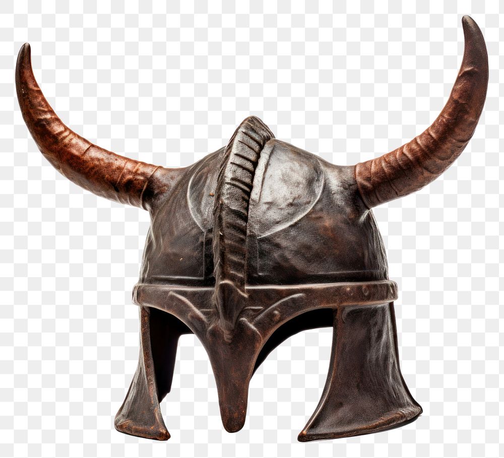 PNG  Horned scandinavian helmet white background sculpture headgear. AI generated Image by rawpixel.